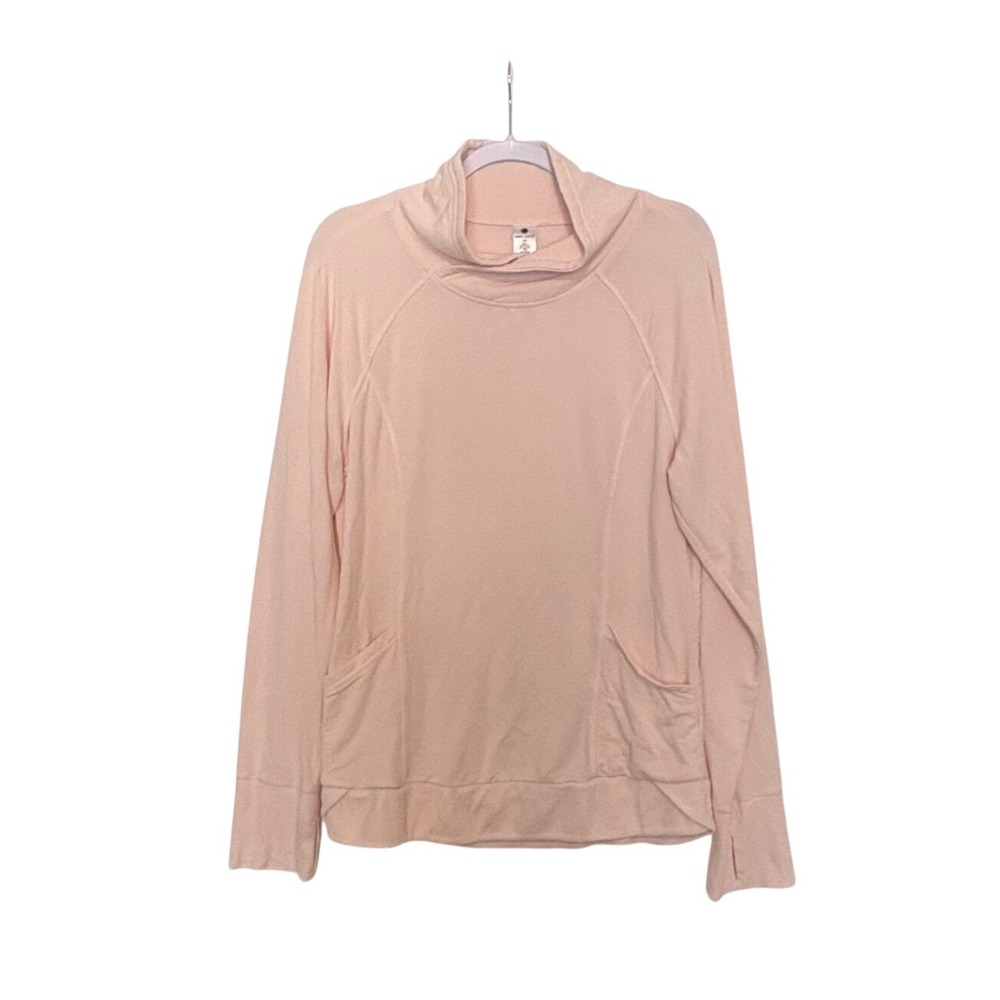 Yogalicious Ballerina‎ Pink Cowl Neck Pullover L Couette Balletcore Soft Girl